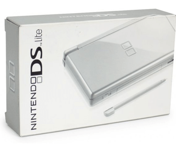 Metallic Silver Nintendo DS Lite box art for Nintendo DS